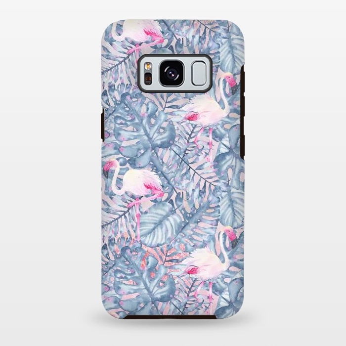Galaxy S8 plus StrongFit Pink and Blue Flamingo Summer  by  Utart