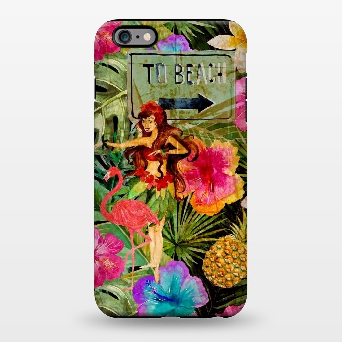 iPhone 6/6s plus StrongFit Vintage Hula Girl- To the Beach by  Utart