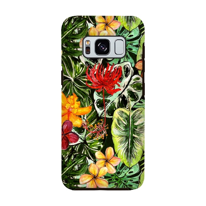 Galaxy S8 StrongFit Vintage Tropical Flower Jungle Pattern by  Utart
