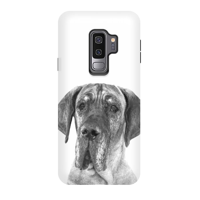 Galaxy S9 plus StrongFit Black and White Great Dane by Alemi