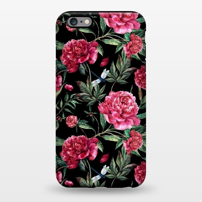 iPhone 6/6s plus StrongFit Pink Peonies on Black by  Utart