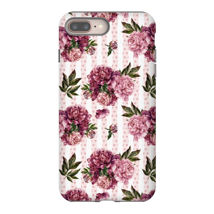 iPhone 7 plus StrongFit Vintage Pink Peony Pattern by  Utart