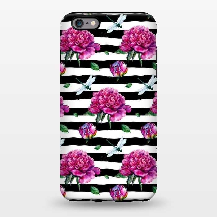 iPhone 6/6s plus StrongFit Black Stripes and Peonies by  Utart