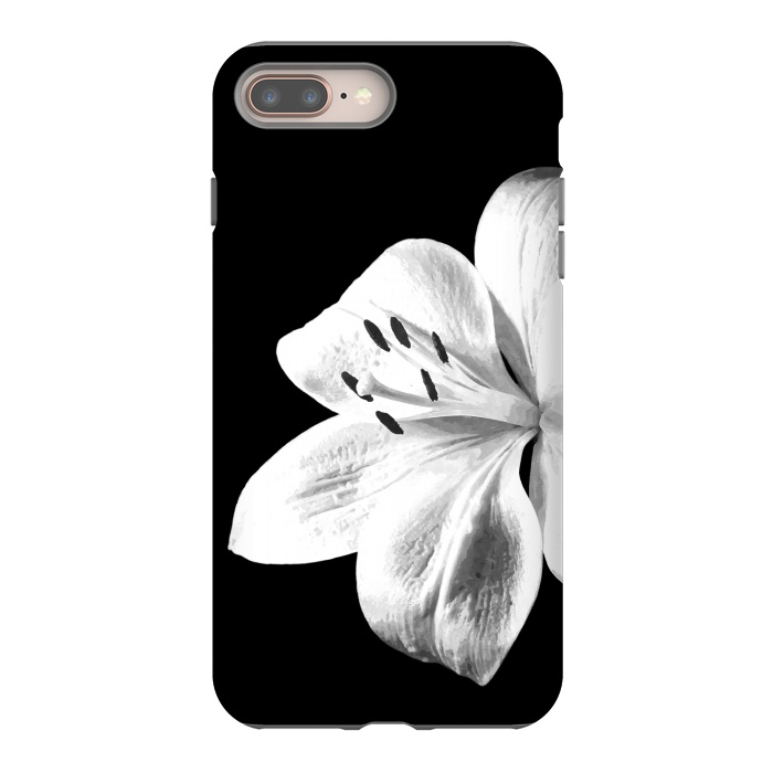 iPhone 7 plus StrongFit White Lily Black Background by Alemi