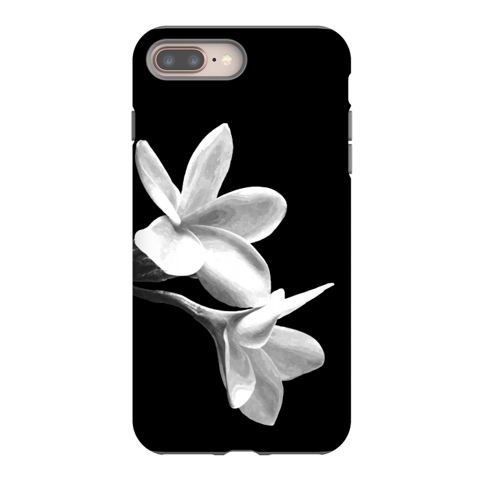 iPhone 7 plus StrongFit White Flowers Black Background by Alemi