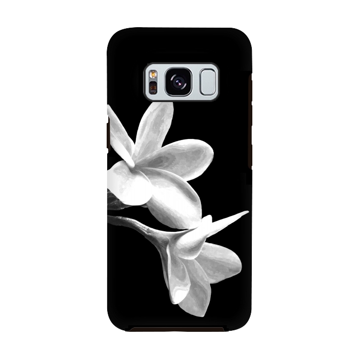 Galaxy S8 StrongFit White Flowers Black Background by Alemi