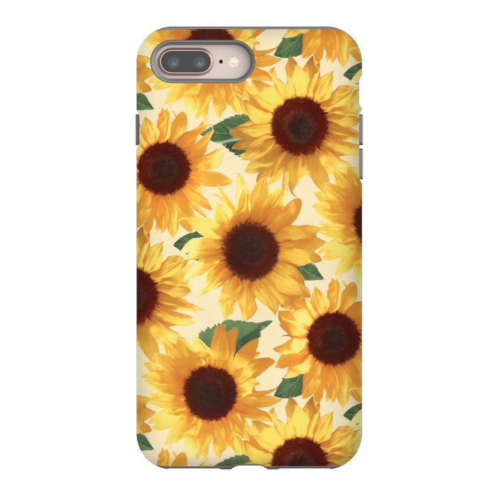iPhone 7 plus StrongFit Happy Yellow Sunflowers by Micklyn Le Feuvre