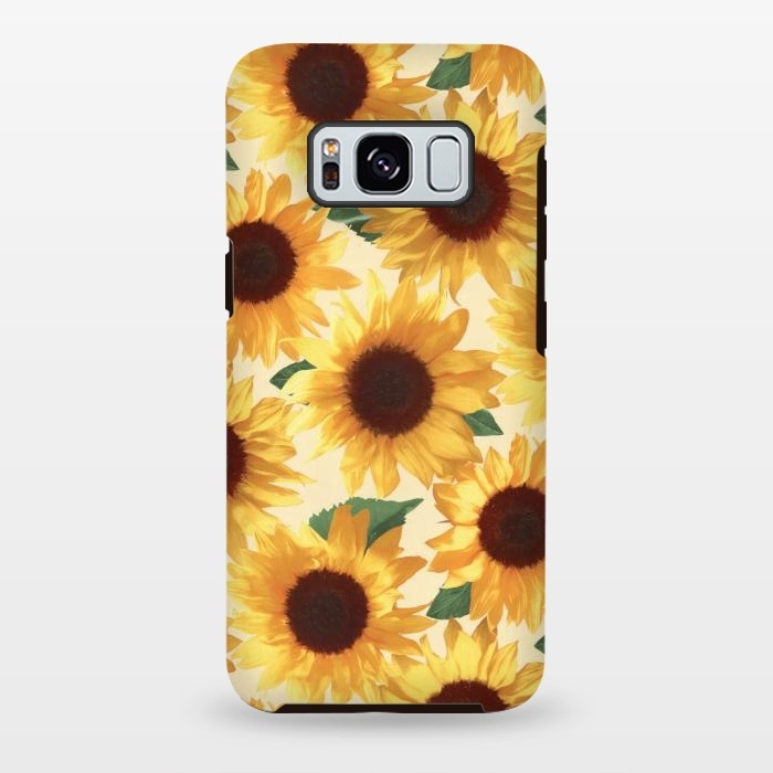 Galaxy S8 plus StrongFit Happy Yellow Sunflowers by Micklyn Le Feuvre