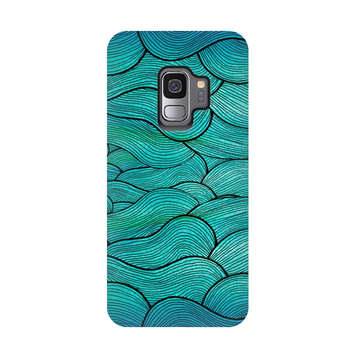 Galaxy S9 StrongFit sea waves by Pom Graphic Design