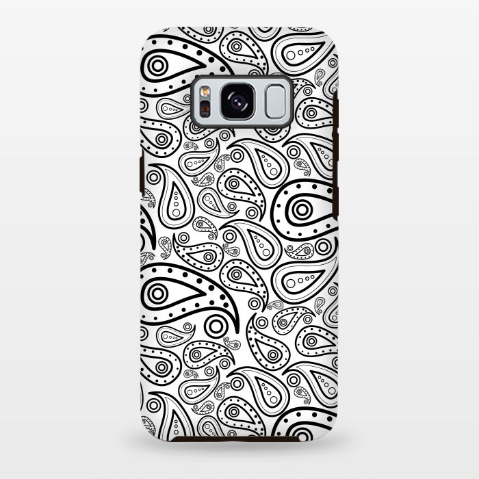 Galaxy S8 plus StrongFit black and white paisley by TMSarts