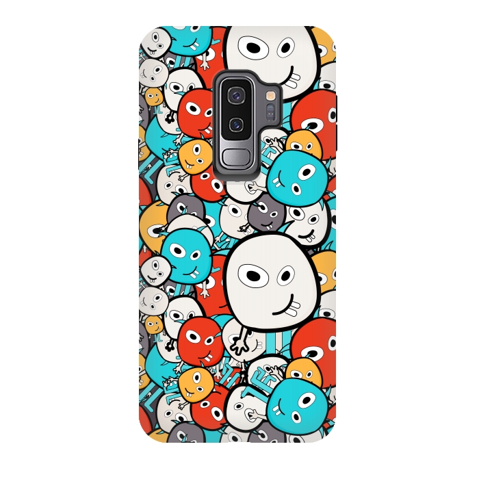 Galaxy S9 plus StrongFit colorful monsters by TMSarts