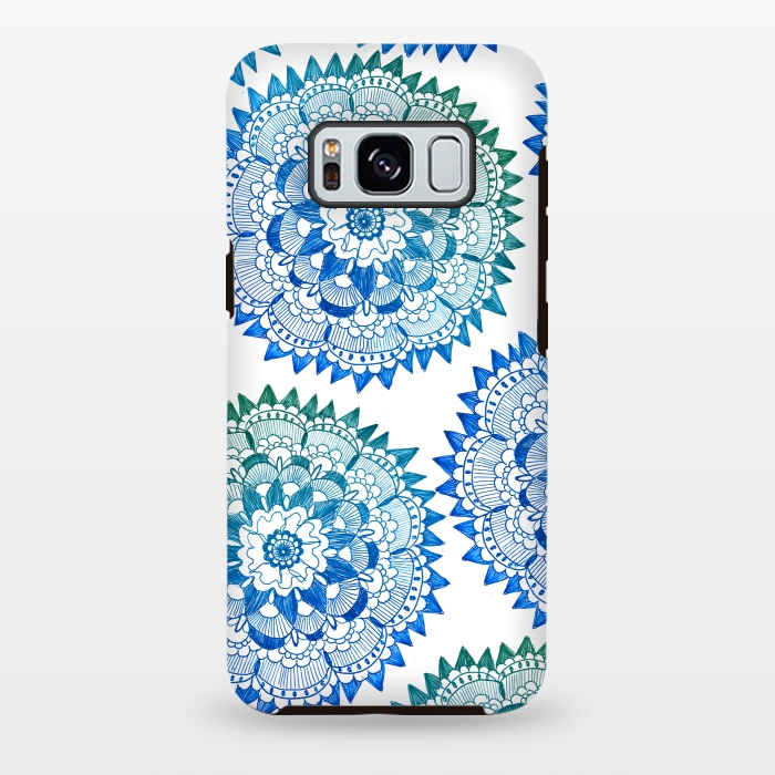 Galaxy S8 plus StrongFit Blue Bohemian Mandala by ECMazur 