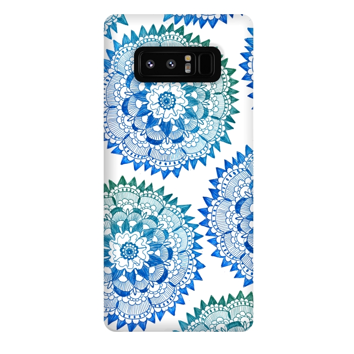 Galaxy Note 8 StrongFit Blue Bohemian Mandala by ECMazur 