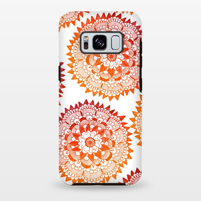 Galaxy S8 plus StrongFit Red Bohemian Mandala by ECMazur 