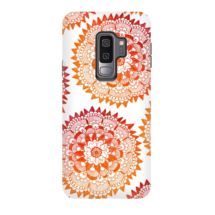 Galaxy S9 plus StrongFit Red Bohemian Mandala by ECMazur 