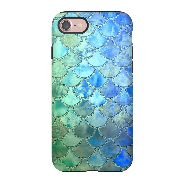 iPhone 7 StrongFit Ocean green and blue Mermaid Scales by  Utart