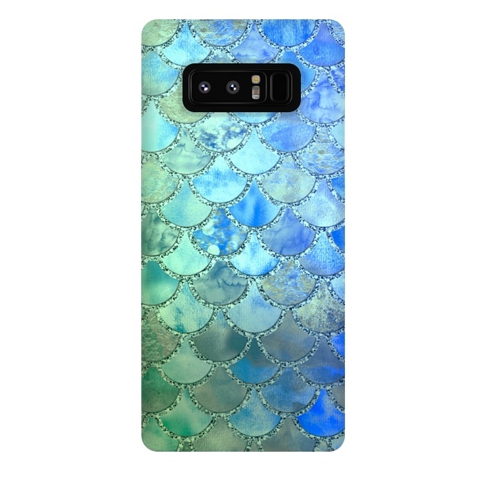 Galaxy Note 8 StrongFit Ocean green and blue Mermaid Scales by  Utart