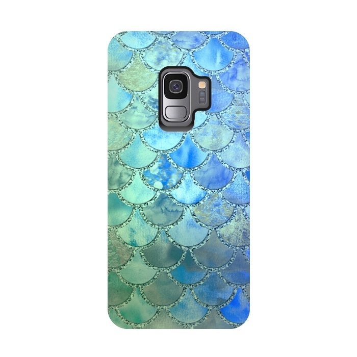 Galaxy S9 StrongFit Ocean green and blue Mermaid Scales by  Utart
