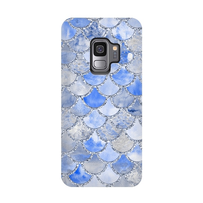 Galaxy S9 StrongFit Blue and Silver Mermaid Scales by  Utart