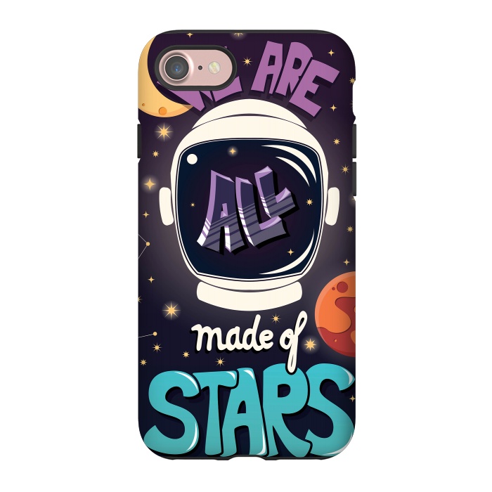 iPhone 7 StrongFit We are all made of stars, typography modern poster design with astronaut helmet and night sky by Jelena Obradovic