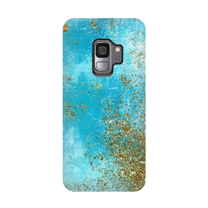 Galaxy S9 StrongFit Teal and Gold Mermaid Ocean Seafoam by  Utart