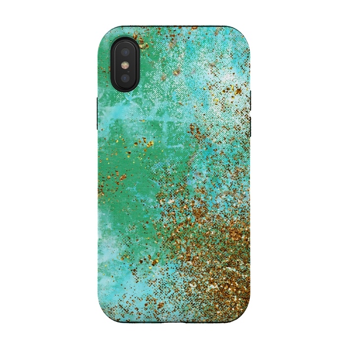 iPhone Xs / X StrongFit Green and Gold Mermaid Glitter SeaFoam by  Utart