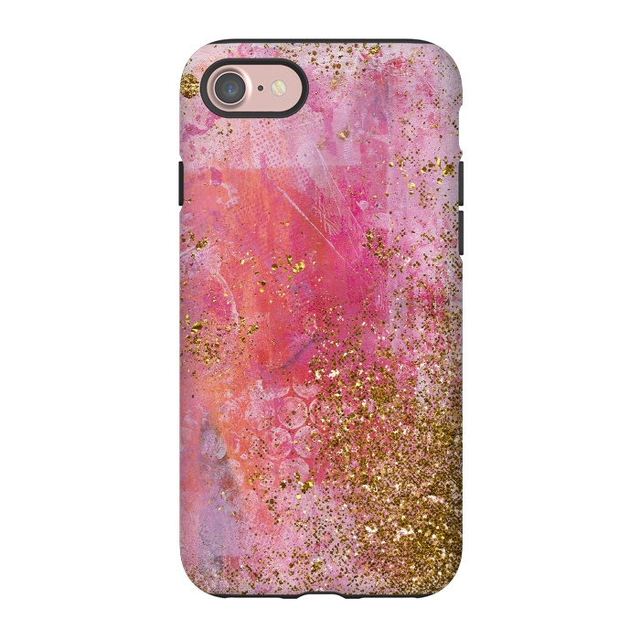 iPhone 7 StrongFit Pink and Gold Mermaid Glitter Seafoam by  Utart