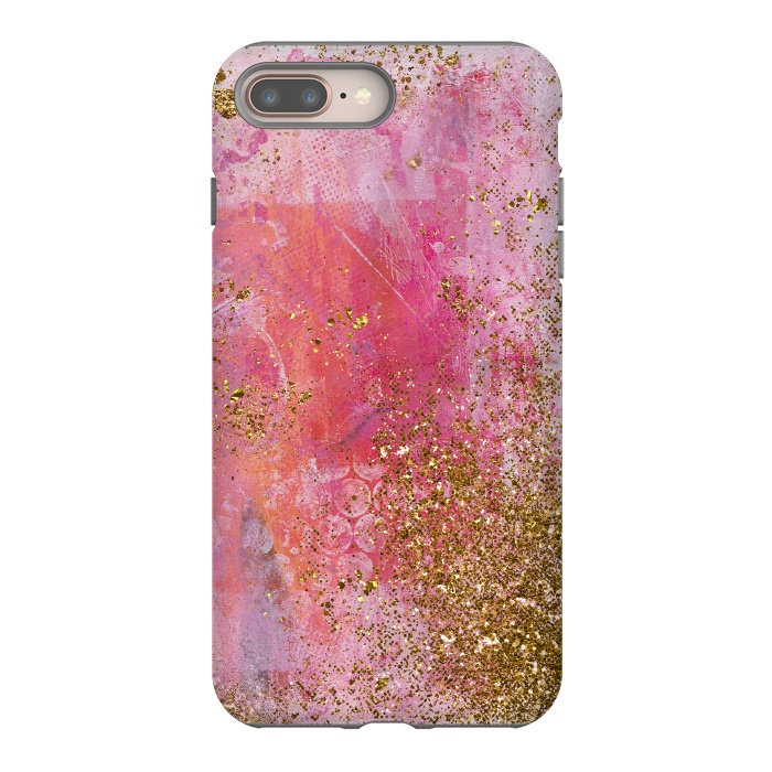 iPhone 7 plus StrongFit Pink and Gold Mermaid Glitter Seafoam by  Utart