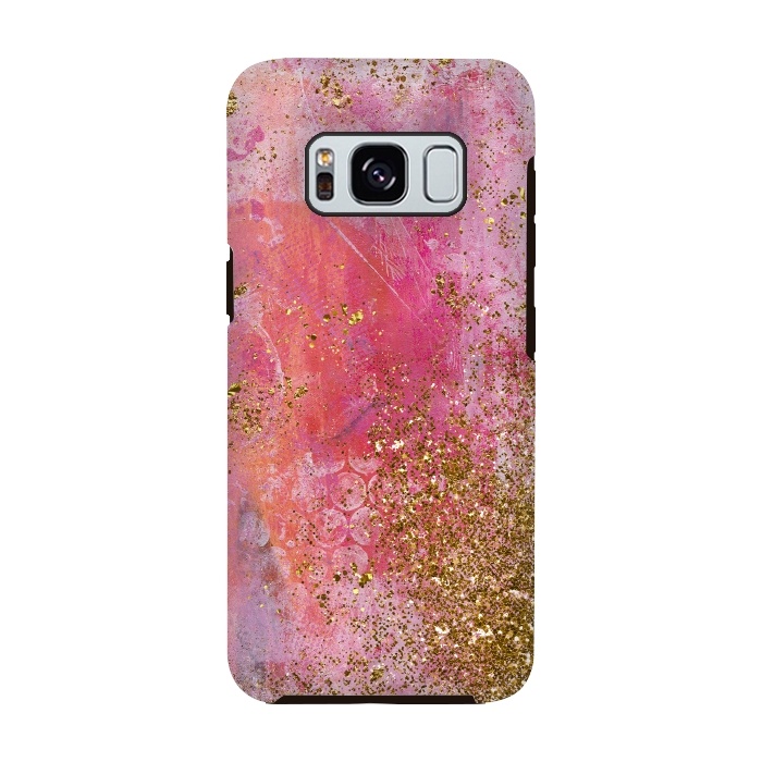 Galaxy S8 StrongFit Pink and Gold Mermaid Glitter Seafoam by  Utart