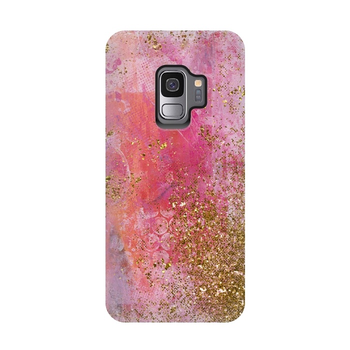 Galaxy S9 StrongFit Pink and Gold Mermaid Glitter Seafoam by  Utart