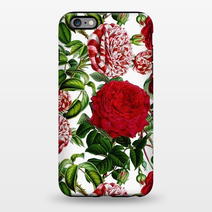 iPhone 6/6s plus StrongFit Red and White Vintage Roses Pattern by  Utart