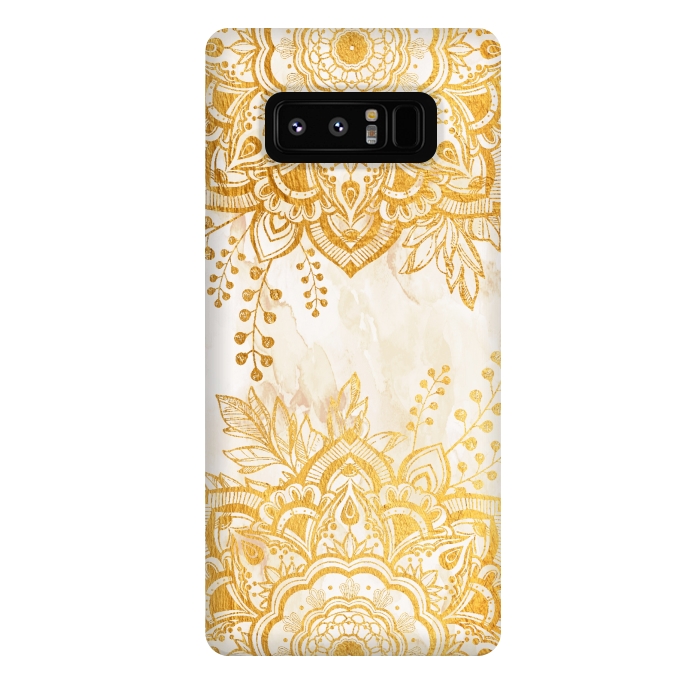 Galaxy Note 8 StrongFit Queen Starring of Mandala-Gold Sunflower II by ''CVogiatzi.