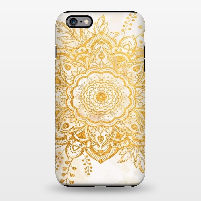 iPhone 6/6s plus StrongFit Queen Starring of Mandala-Gold Sunflower I by ''CVogiatzi.
