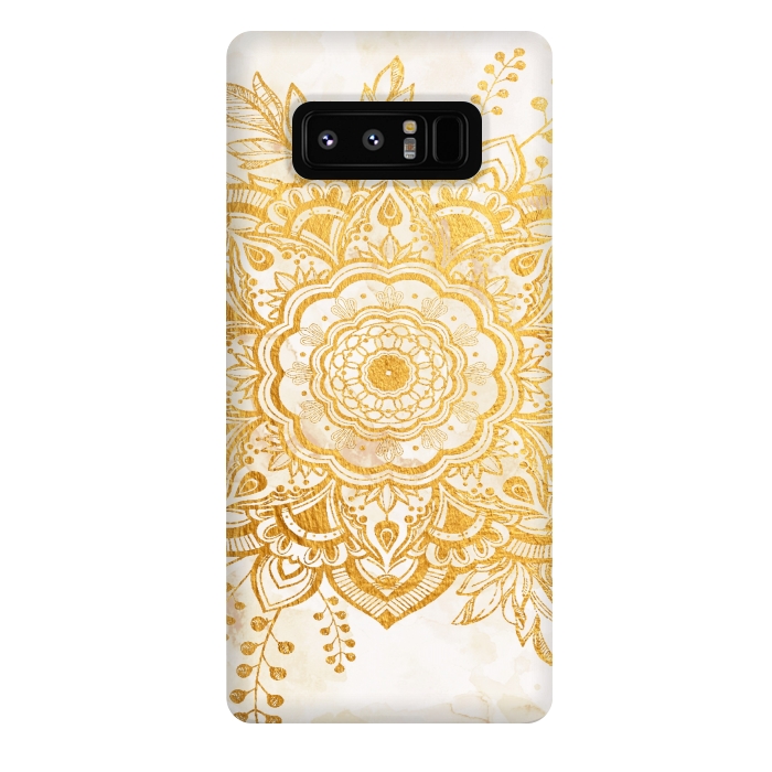 Galaxy Note 8 StrongFit Queen Starring of Mandala-Gold Sunflower I by ''CVogiatzi.