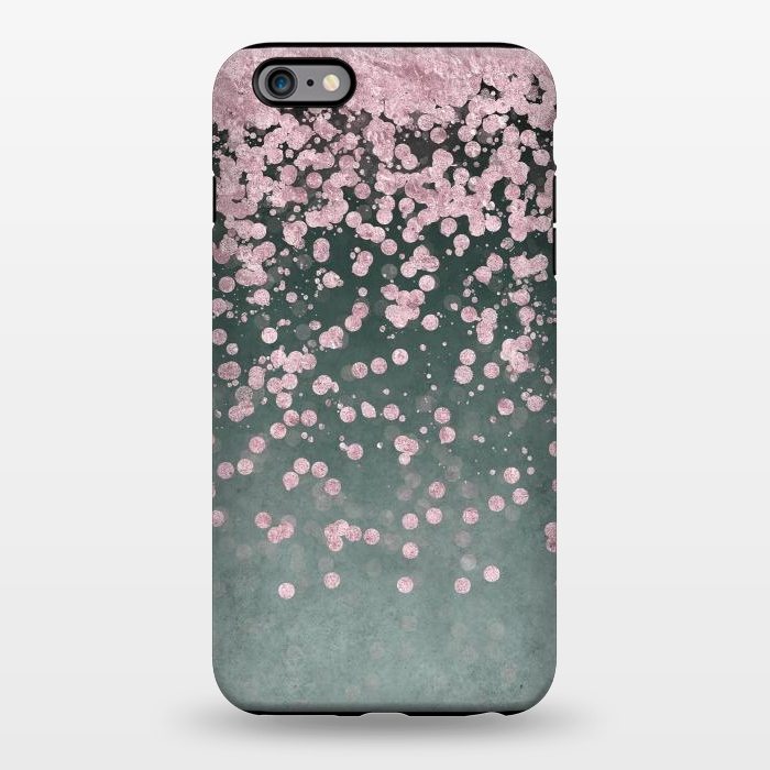 iPhone 6/6s plus StrongFit Pink Glitter On Teal 2 by Andrea Haase