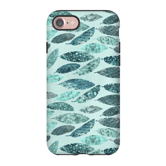 iPhone 7 StrongFit Turquoise Green Mermaid Feathers 2 by Andrea Haase