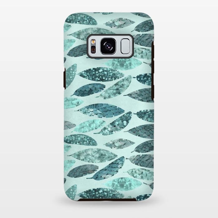 Galaxy S8 plus StrongFit Turquoise Green Mermaid Feathers 2 by Andrea Haase