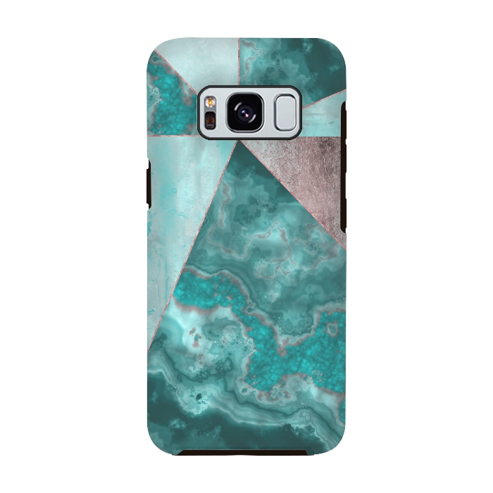 Galaxy S8 StrongFit Rosegold And Gemstone Collage 2 by Andrea Haase
