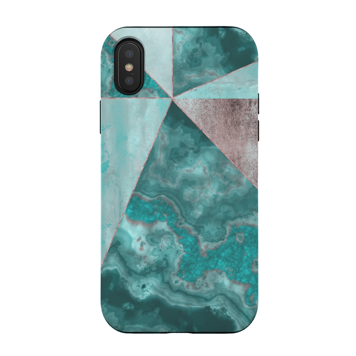 iPhone Xs / X StrongFit Rosegold And Gemstone Collage 2 by Andrea Haase
