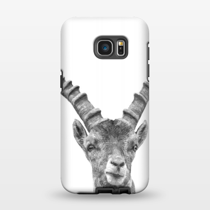 Galaxy S7 EDGE StrongFit Black and White Capricorn by Alemi