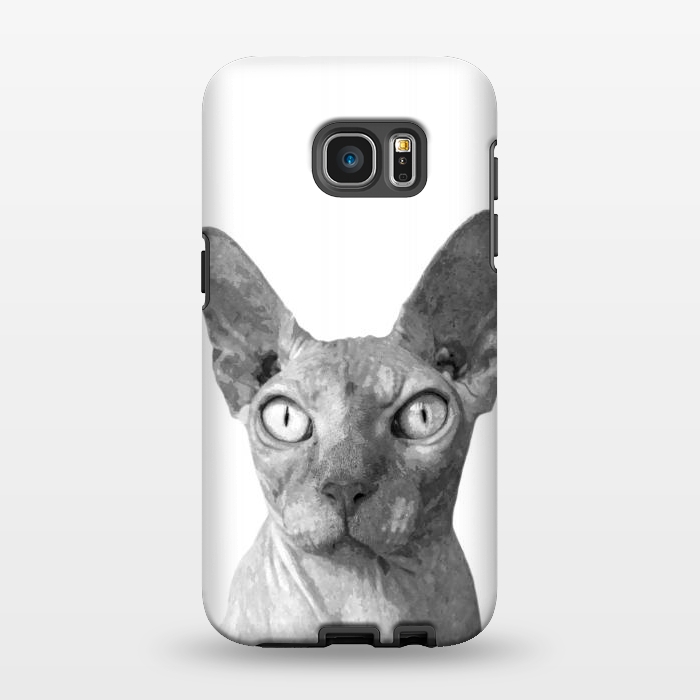 Galaxy S7 EDGE StrongFit Black and White Sphynx by Alemi