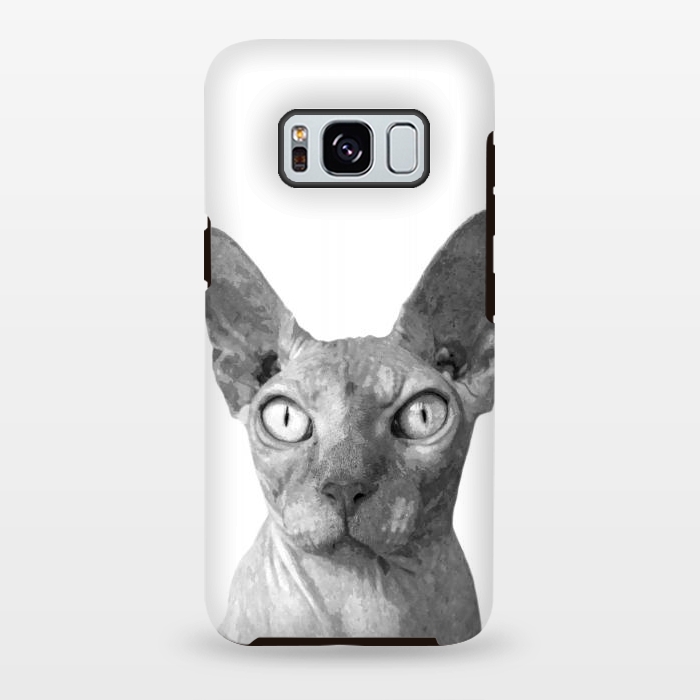 Galaxy S8 plus StrongFit Black and White Sphynx by Alemi