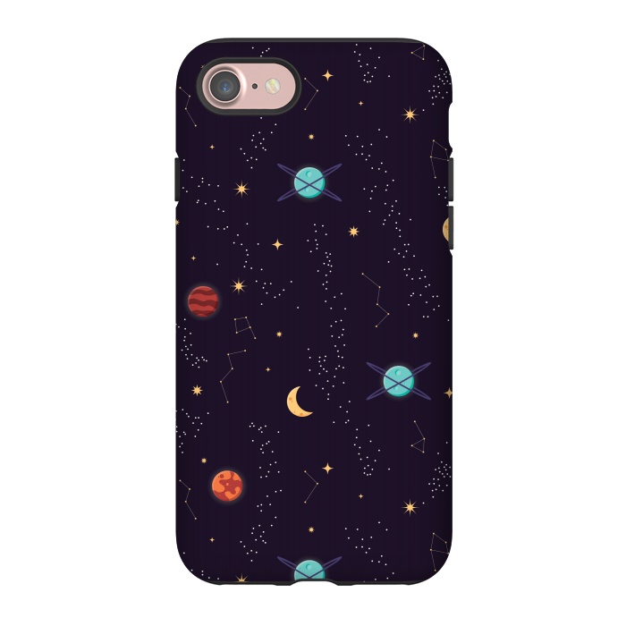iPhone 7 StrongFit Universe with planets and stars seamless pattern, cosmos starry night sky, vector illustration by Jelena Obradovic