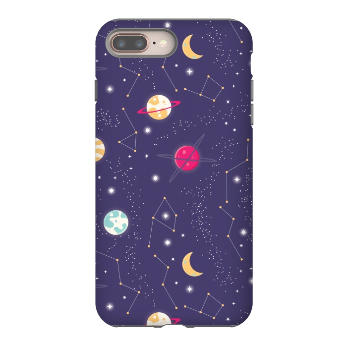 iPhone 7 plus StrongFit Universe with planets and stars seamless pattern, cosmos starry night sky 006 by Jelena Obradovic