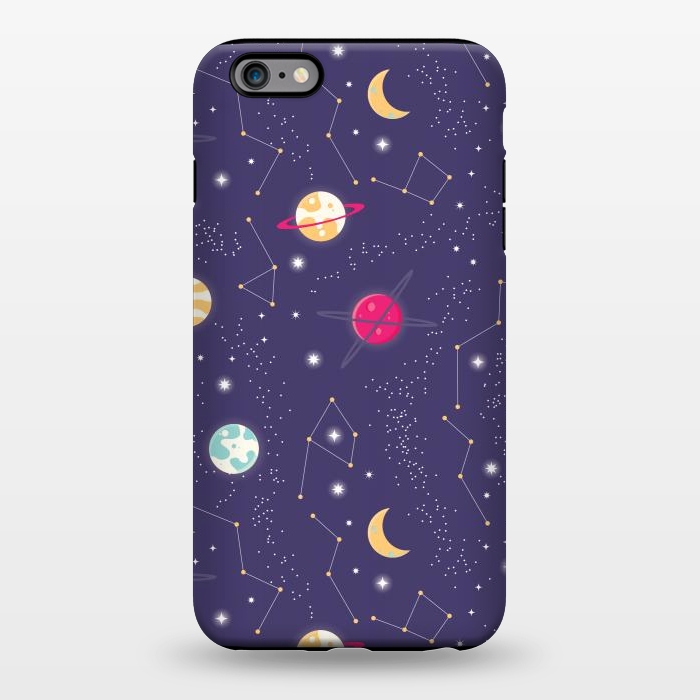 iPhone 6/6s plus StrongFit Universe with planets and stars seamless pattern, cosmos starry night sky 006 by Jelena Obradovic