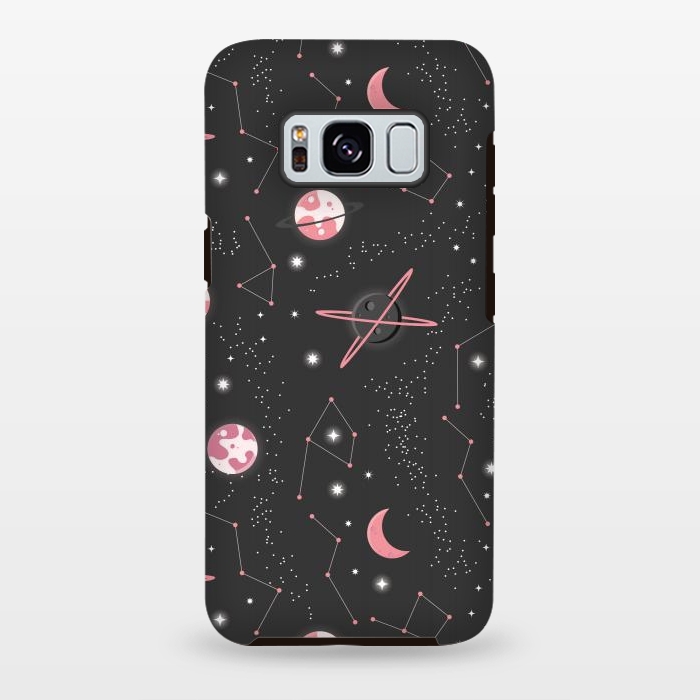 Galaxy S8 plus StrongFit Universe with planets and stars seamless pattern, cosmos starry night sky 007 by Jelena Obradovic