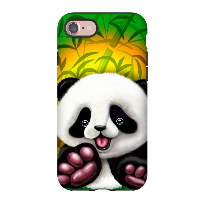 iPhone 7 StrongFit Panda Baby Bear Cute and Happy by BluedarkArt