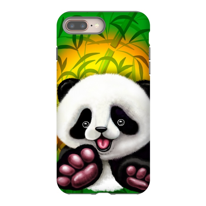 iPhone 7 plus StrongFit Panda Baby Bear Cute and Happy by BluedarkArt