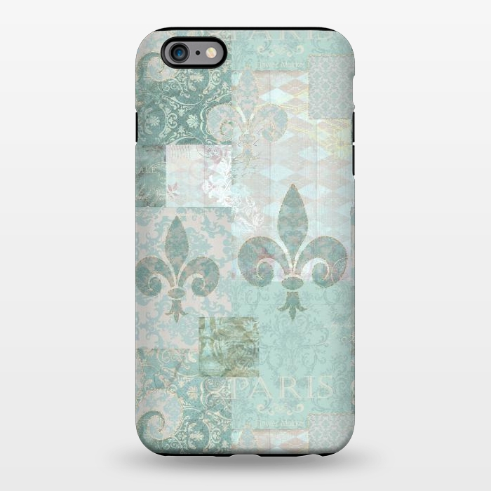 iPhone 6/6s plus StrongFit Vintage Patchwork Soft Teal by Andrea Haase