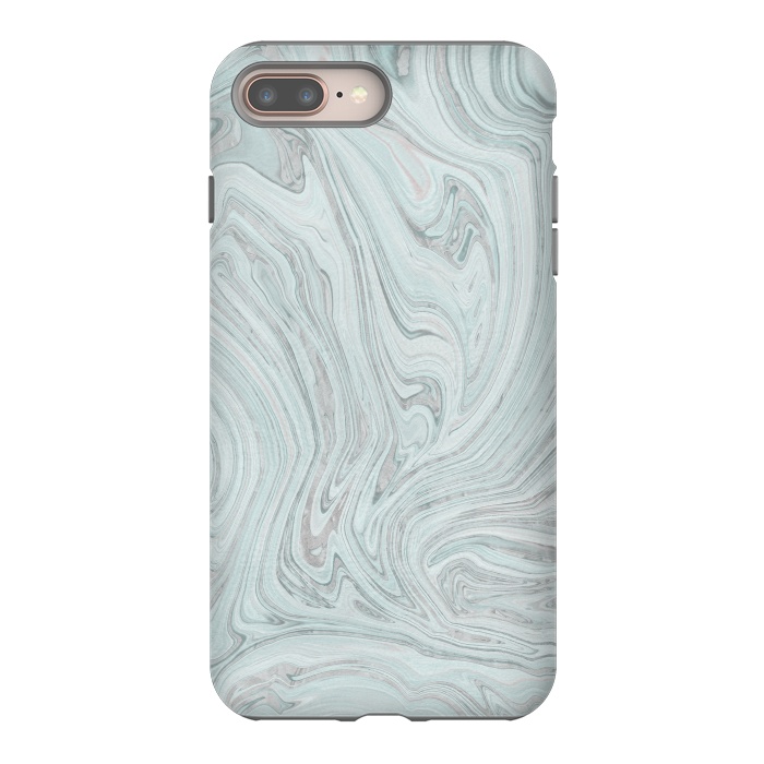 iPhone 7 plus StrongFit Teal Grey Soft Pastel Marble by Andrea Haase